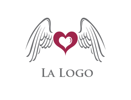 heart with angel wings logo