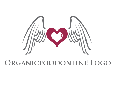 heart with angel wings logo