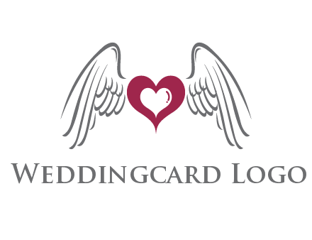 heart with angel wings logo