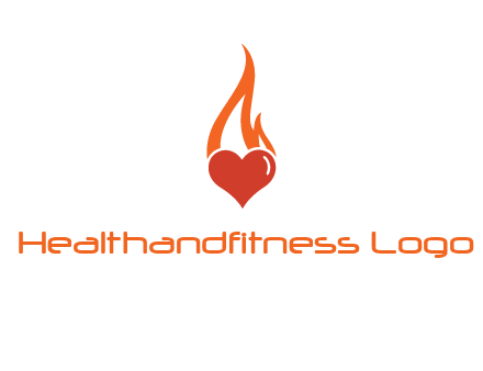 abstract fire on heart icon