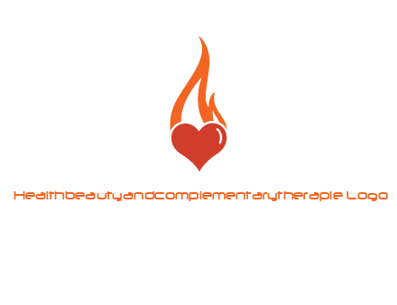 abstract fire on heart icon