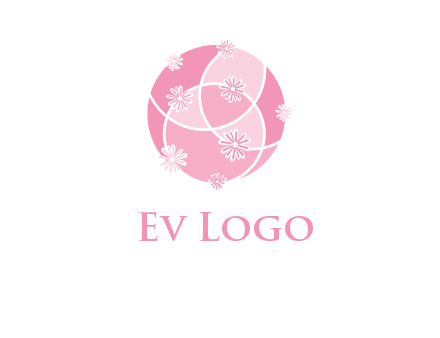 floral vines are forming a globe logo