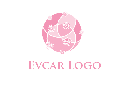 floral vines are forming a globe logo