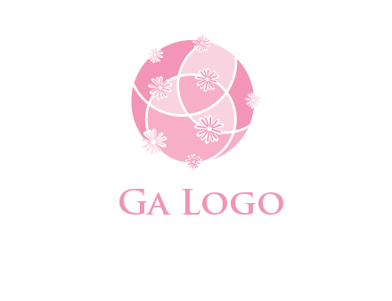 floral vines are forming a globe logo