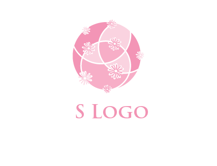 floral vines are forming a globe logo