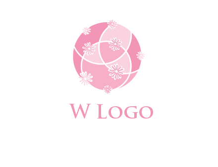 floral vines are forming a globe logo