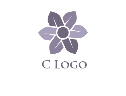 flower made of abstract leaves logo