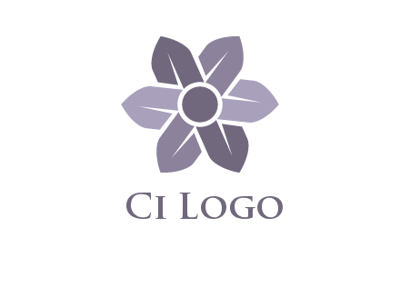 flower made of abstract leaves logo