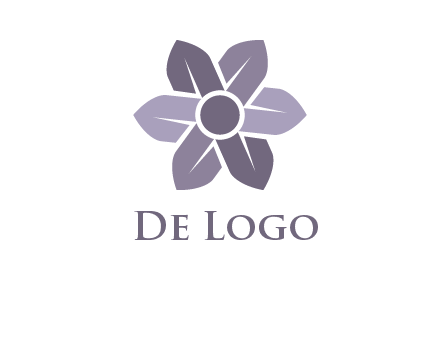 flower made of abstract leaves logo