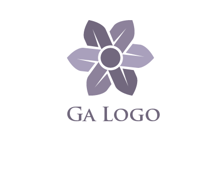 flower made of abstract leaves logo