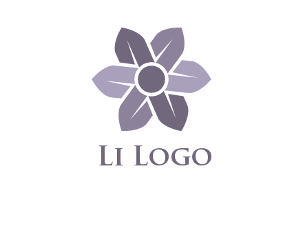 flower made of abstract leaves logo