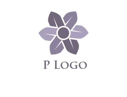 flower made of abstract leaves logo