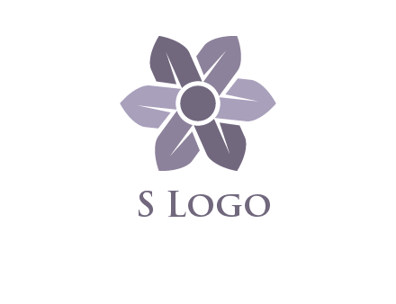 flower made of abstract leaves logo