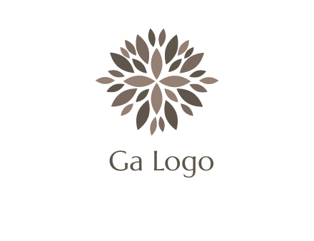 abstract leaves are creating flower logo