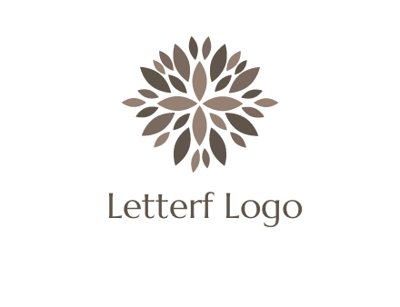 abstract leaves are creating flower logo