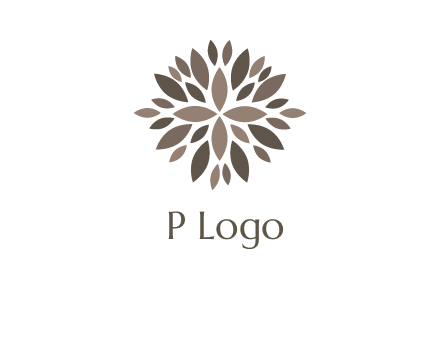 abstract leaves are creating flower logo