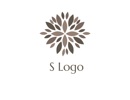 abstract leaves are creating flower logo