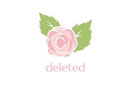 abstract rose flower with leaves logo