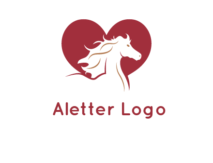 horse inside heart logo