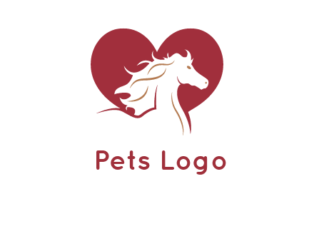 horse inside heart logo