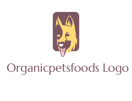 abstract dog in rectangle shape logo