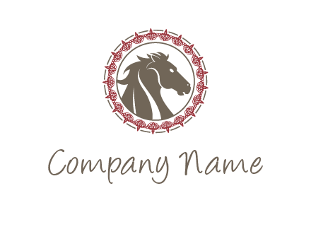 horse inside an emblem logo