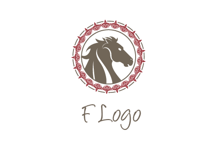 horse inside an emblem logo