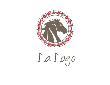 horse inside an emblem logo