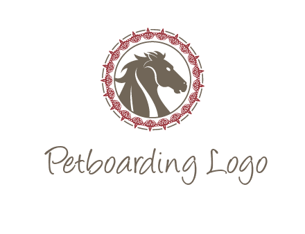 horse inside an emblem logo