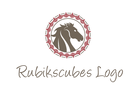 horse inside an emblem logo