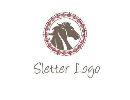 horse inside an emblem logo