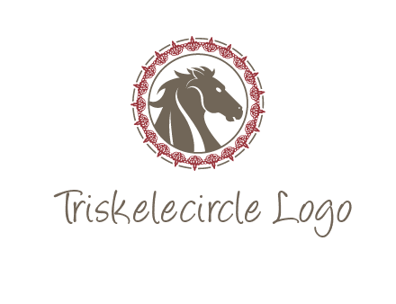 horse inside an emblem logo