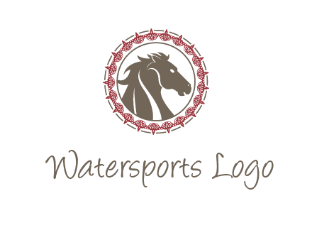 horse inside an emblem logo