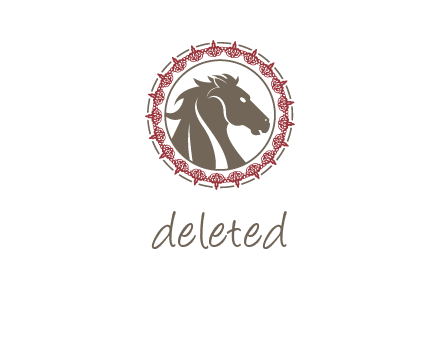 horse inside an emblem logo