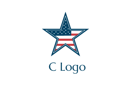 American flag in star logo