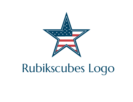 American flag in star logo