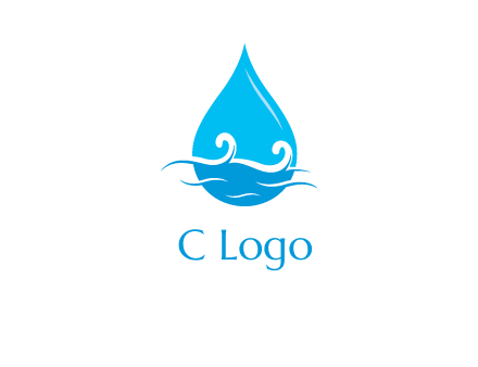 abstract waves with water drop logo