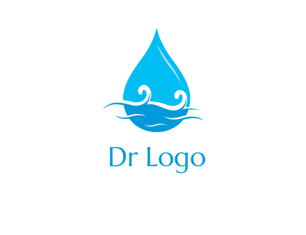 abstract waves with water drop logo