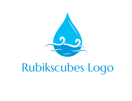 abstract waves with water drop logo