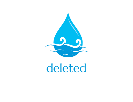 abstract waves with water drop logo