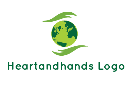 globe with abstract caring hand logo