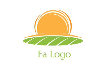 farm field with rising sun logo