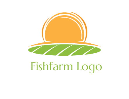 farm field with rising sun logo