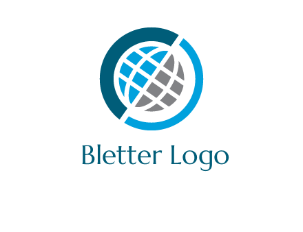 abstract globe inside circle logo