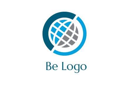 abstract globe inside circle logo