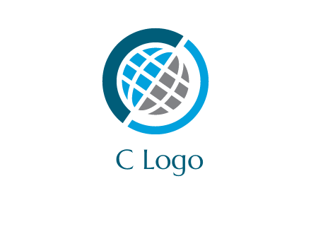 abstract globe inside circle logo