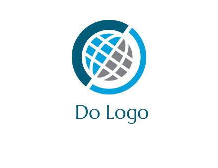 abstract globe inside circle logo