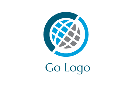 abstract globe inside circle logo