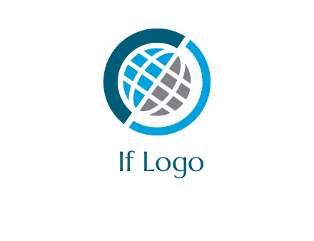 abstract globe inside circle logo