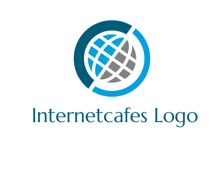 abstract globe inside circle logo